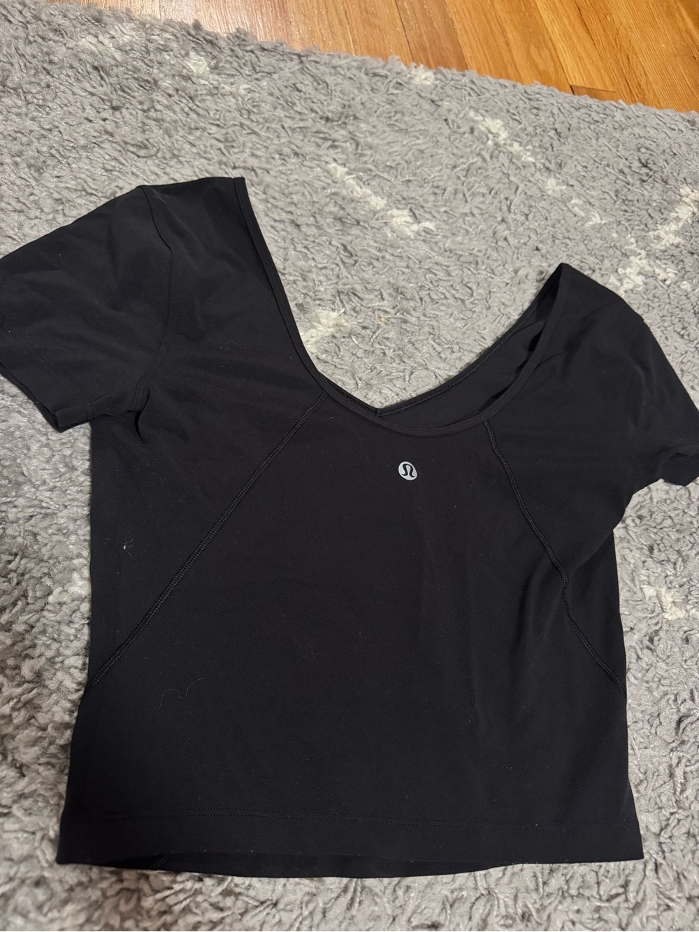 lululemon athletica Align Black Scoop Neck Crop Tee